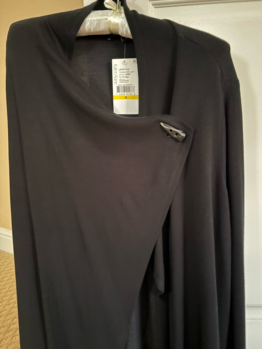 Karen Kane Toggle Drape Jacket Black Size M NWT